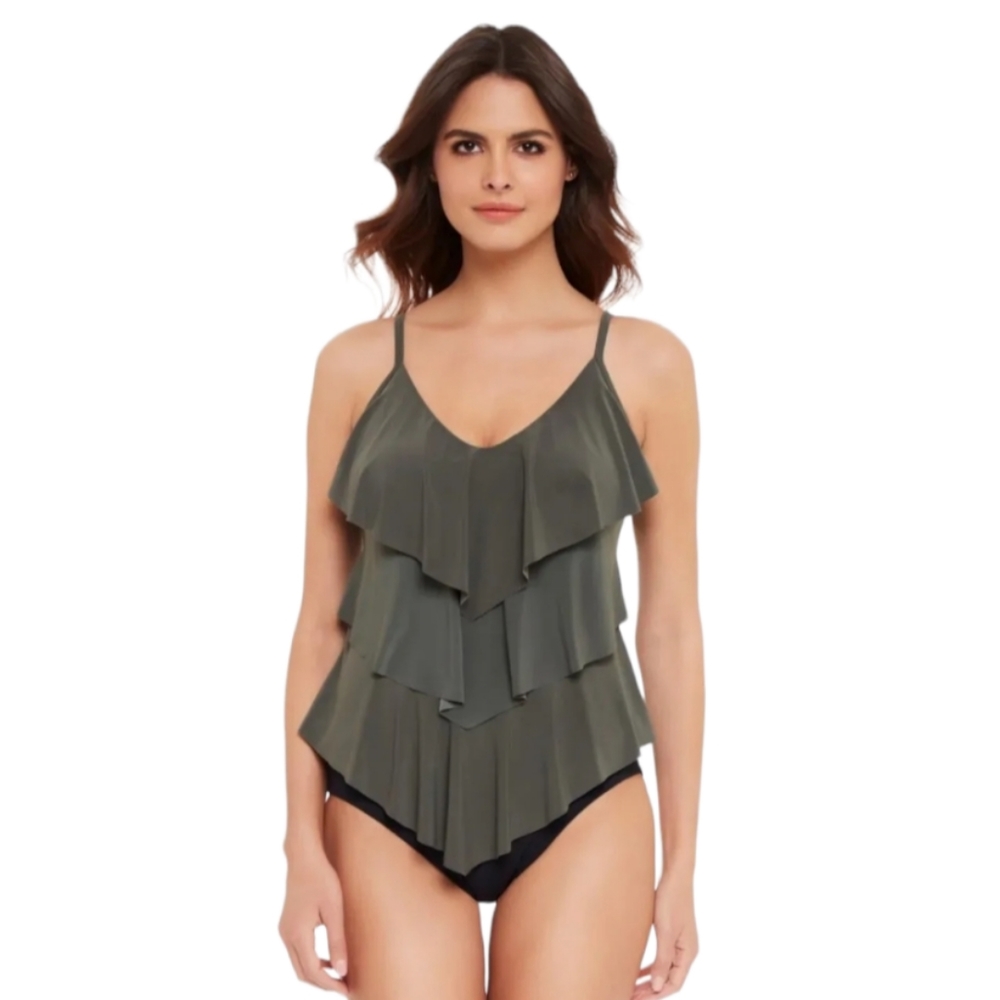 MagicSuit by MiracleSuit Rita Tiered Slimming Tankini Swim Top, 10
